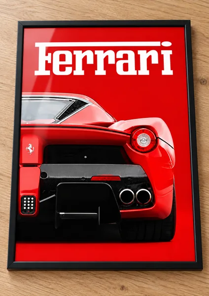 Présentation encadrée de l’affiche Ferrari — Premium, collection Premium