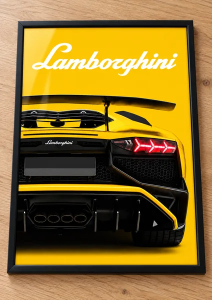 Présentation encadrée de l’affiche Lamborghini, collection Premium
