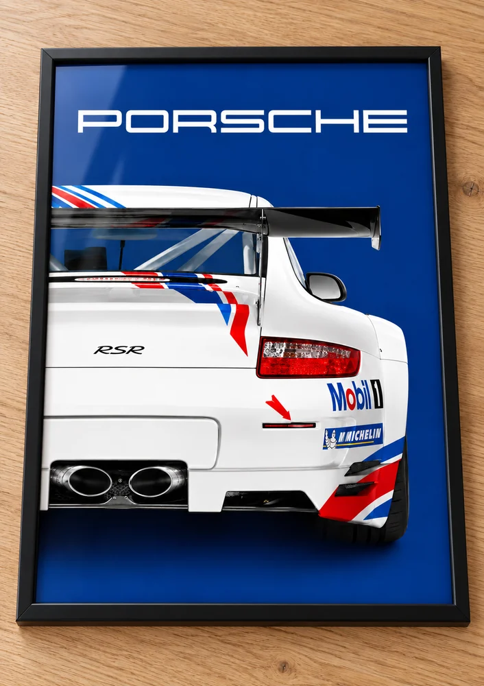 Présentation encadrée de l’affiche Porsche — Premium, collection Premium