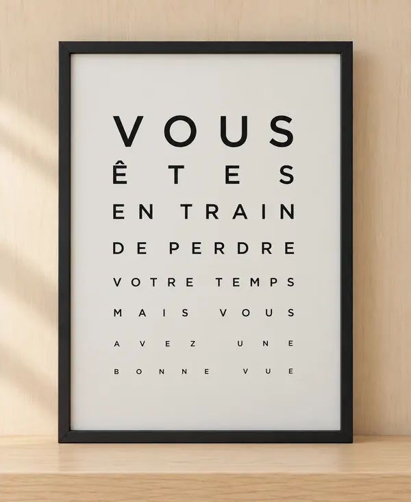 Affiche humour façon test de vue Vous avez une bonne vue