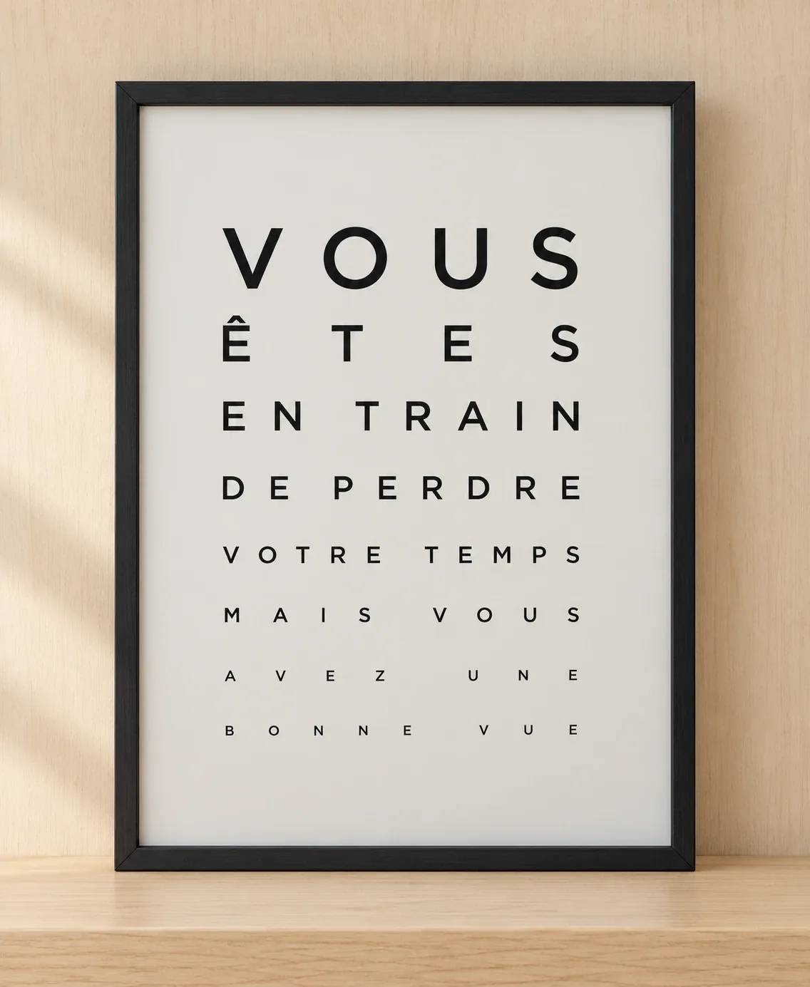 Affiche humour façon test de vue Vous avez une bonne vue